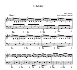 نت پیانو G minor  سل مینور باخ