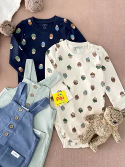 بادی آستین بلند برند لیندکس طرح بلوط