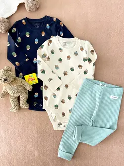 بادی آستین بلند برند لیندکس طرح بلوط