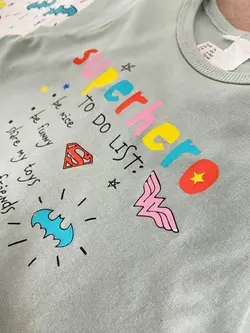 رامپرز پسرانه طرح superhero برند h&m کات لیبل