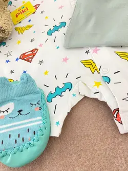 رامپرز پسرانه طرح superhero برند h&m کات لیبل