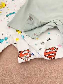 رامپرز پسرانه طرح superhero برند h&m کات لیبل