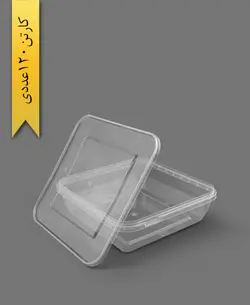 ظرف مایکروویو ML1600 شفاف با درب – طب پلاستیک (کارتن 120 عددی)