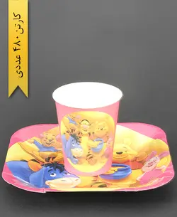 پیش دستی و لیوان کاغذی 200cc -(کودکانه3)- بلوط سبز (کارتن 480 عددی)