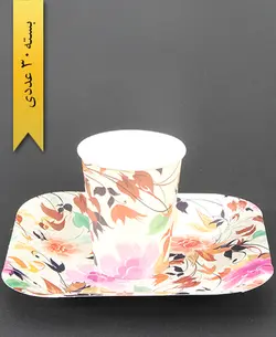 پیش دستی و لیوان کاغذی 200cc -(مجلسی3)- بلوط سبز (بسته 30 عددی)