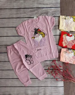 تیشرت و شلوارک تک شاخ پولکی