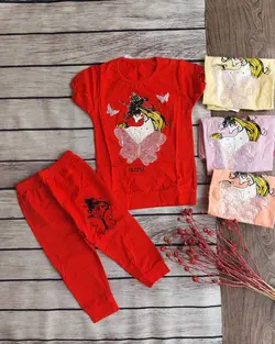 تیشرت و شلوارک تک شاخ پولکی