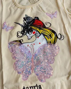 تیشرت و شلوارک تک شاخ پولکی