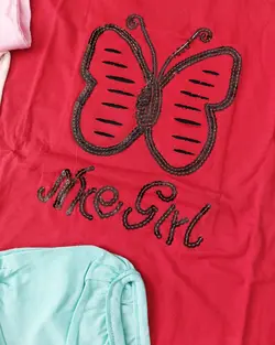 تیشرت و شلوارک دخترانه پروانه پولکی