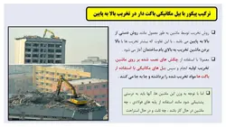 سه روش تخریب ساختمان به وسیله بیل مکانیکی ( باکت ، پیکور و فک هیدرولیکی )-100 اسلاید