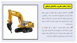 سه روش تخریب ساختمان به وسیله بیل مکانیکی ( باکت ، پیکور و فک هیدرولیکی )-100 اسلاید