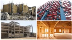 سازه های بنایی فولادی بتنی چوبی