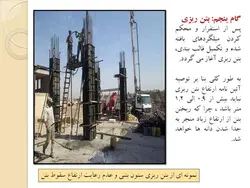 آرماتوربندی ، قالب بندی و بتن ریزی ستون بتنی