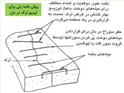 همه چیز در مورد ترک بتن ، روشهای شناسایی و تعمیر آن ( چهار پاورپوینت )