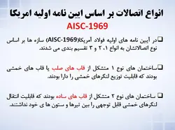 انواع اتصالات بر اساس آئین نامه ایران و امریکا