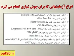 انواع اتصالات جوشی ونحوه نمایش آنها در نقشه ها