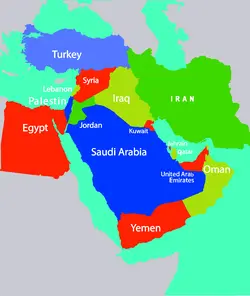 نقشه کشورهای خاورمیانه و ایران با کیفیت HD
