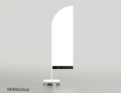 موکاپ پرچم ایستاده تبلیغاتی