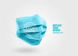 فایل لایه باز موکاپ لوگو روی ماسک (فرمت psd)