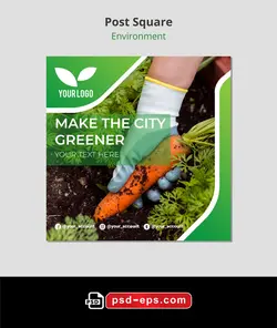 لایه باز بنر پست اینستاگرام در 1 طرح مختلف با تصاویر با کیفیت با موضوع مزرعه کاشت سبزیجات