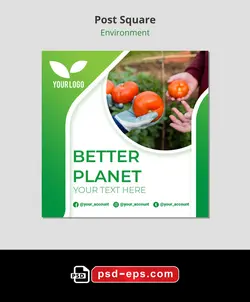 لایه باز بنر پست اینستاگرام در 1 طرح مختلف با تصاویر با کیفیت با موضوع مزرعه گوجه و سبزیجات