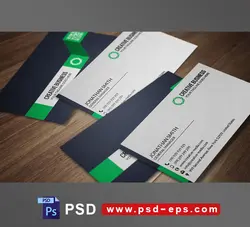 کارت ویزیت لایه باز شرکتی ، شخصی و رسمی و انواع مشاغل با طراحی بسیار شیک و زیبا و رنگ بندی مشکی و سبز و سفید