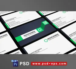 کارت ویزیت لایه باز شرکتی ، شخصی و رسمی و انواع مشاغل با طراحی بسیار شیک و زیبا و رنگ بندی مشکی و سبز و سفید