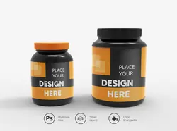 موکاپ مدل بطری پروتئین بدنسازی