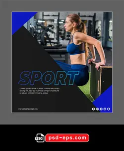 لایه باز بنر پست اینستاگرام در 1 طرح مختلف با تصاویر با کیفیت با موضوع باشگاه بدنسازی