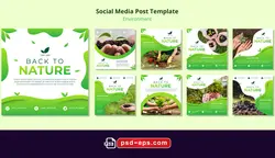 طرح لایه باز بنر پست اینستاگرام در 9 طرح مختلف با تصاویر با کیفیت با موضوع گیاه