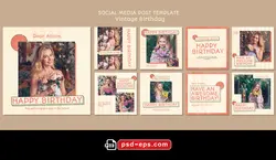 لایه باز بنر پست اینستاگرام در 9 طرح مختلف با تصاویر با کیفیت با موضوع عید پاک