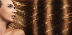 عکس با کیفیت تبلیغاتی نیم رخ صورت زن با موهای قهوه ای طلایی موج دار
