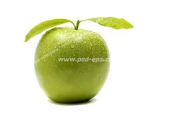 عکس با کیفیت تبلیغاتی سیب سبز شسته شده و قطرات آب بر روی آن