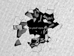 عکس با کیفیت تبلیغاتی دیوار شکسته سفید