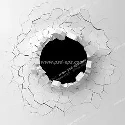 عکس با کیفیت تبلیغاتی دیوار گچی شکسته