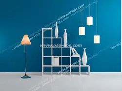 عکس با کیفیت تبلیغاتی دکور و کتابخانه و آباژور و چراغ