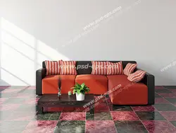 عکس با کیفیت تبلیغاتی مبلمان و کفپوش مشکی قرمز