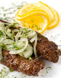 عکس با کیفیت تبلیغاتی کباب و پیاز و لیمو ترش