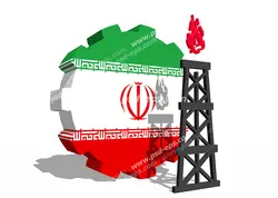 عکس با کیفیت تبلیغاتی دکل و چرخ دنده با طرح پرچم ایران