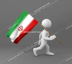 عکس با کیفیت تبلیغاتی ادمک پرچم به دست