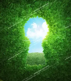 عکس با کیفیت تبلیغاتی سوراخ قفل تشکیل شده از گیاه