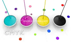 عکس با کیفیت تبلیغاتی چهار سطل رنگ اصلی مدل سی ام وای کی