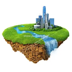 عکس با کیفیت تبلیغاتی ساختمان های مرتفع و رودخانه