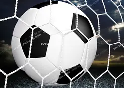 عکس با کیفیت تبلیغاتی توپ فوتبال گل شده در دروازه