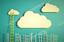 عکس با کیفیت تبلیغاتی نردبان ها به سمت آسمان و ابر ها