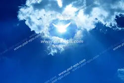 عکس با کیفیت تبلیغاتی پرنده نورانی در دل آسمان