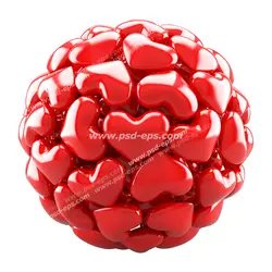 عکس با کیفیت تبلیغاتی قلب های کوچک در کنارهم به شکل توپ