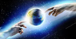 عکس با کیفیت تبلیغاتی دو انگشت اشاره رفته به سمت کره زمین