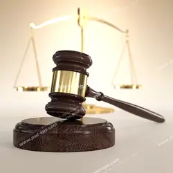 عکس با کیفیت تبلیغاتی چکش عدالت با بک گراند سفید