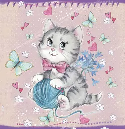 عکس با کیفیت تبلیغاتی گربه در حال بازی با کاموا